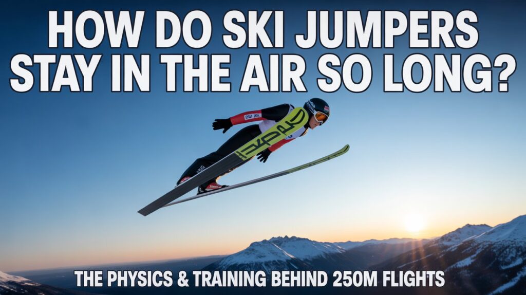 How is it possible for ski jumpers to stay in the air so long and how do they train for that?