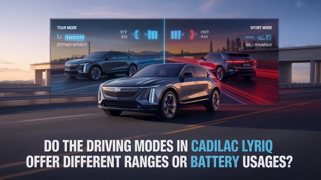 Do the Driving Modes in Cadillac Lyriq Offer Different Ranges or Battery Usage?